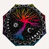 Colorful Tree of Life Mandala Wall Art DecorUmbrella, Portable 3-Fold Compact Umbrella for Men & Women Gift