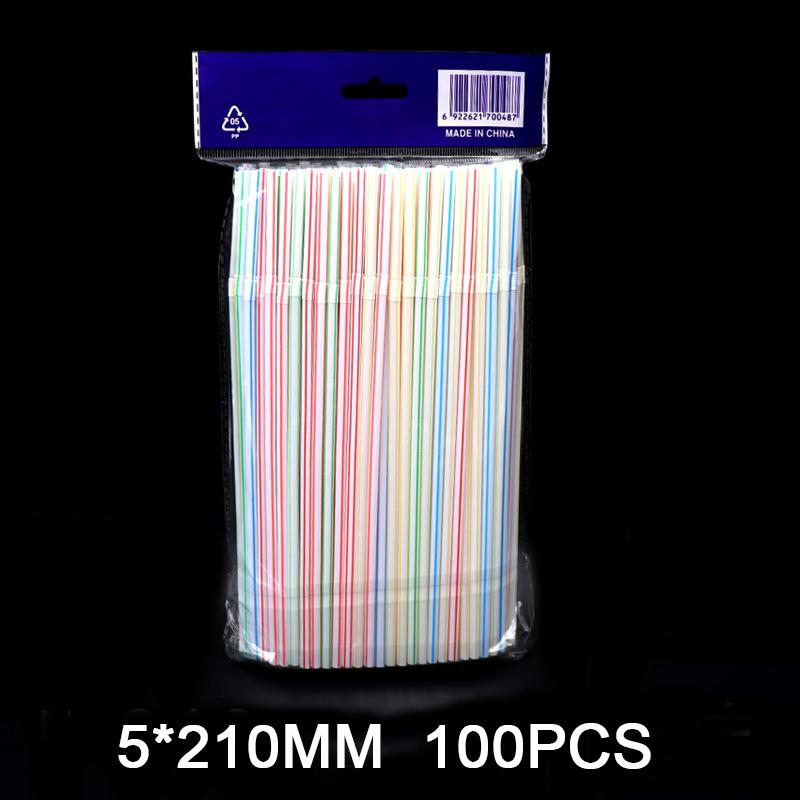 Bendable Plastic Straws for Drinks Cocktail Granite Straw Plastic Drinking Tubes Multicolor Fluorescent Plastic Drinking Straws