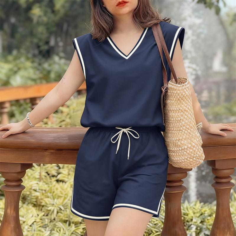 ZANZEA Women Sleeveless Vest Tops and Shorts Summer Two Piece Suit Sets