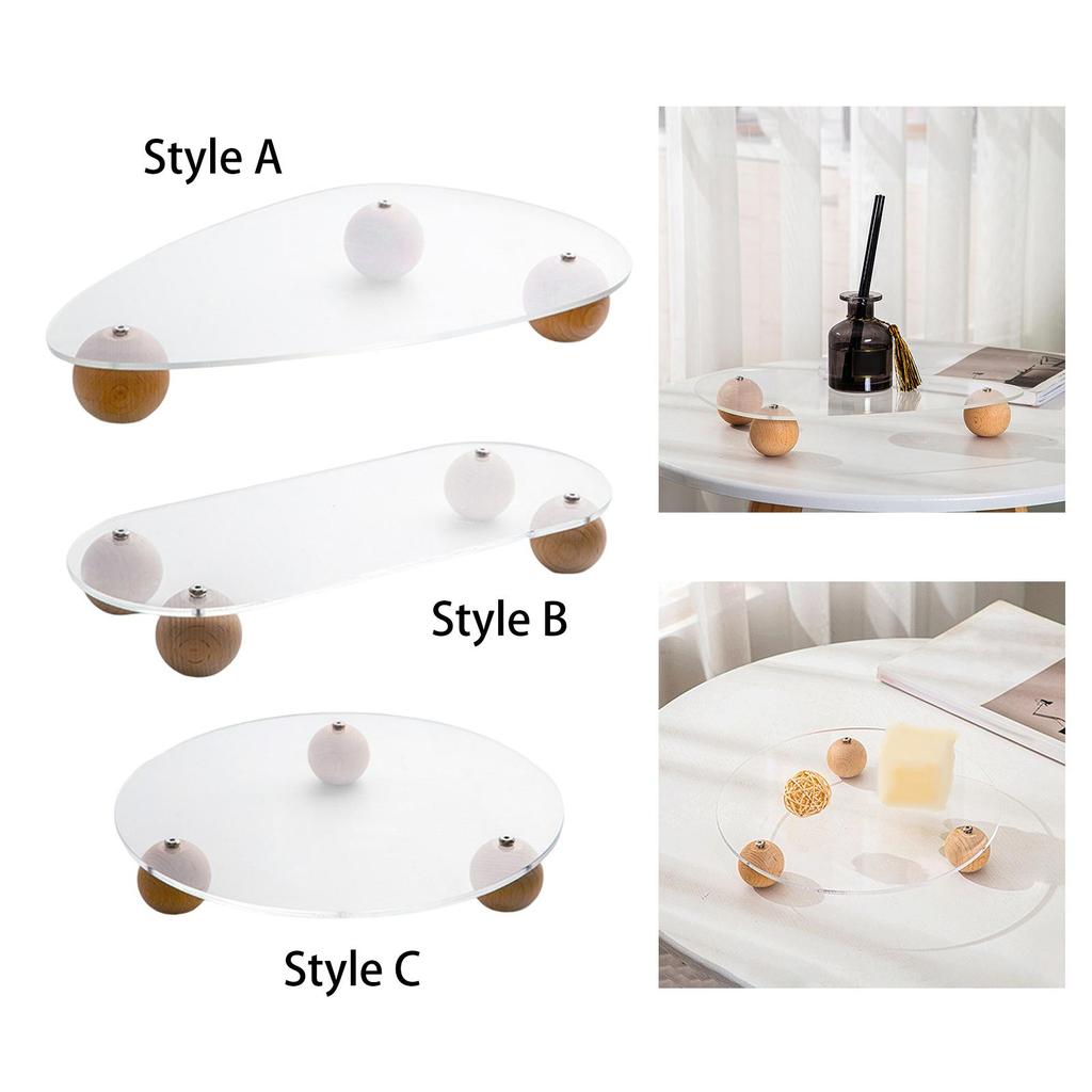 Acrylic Storage Plate Multipurpose Modern Organizer, Home Decor Transparent Tray Rack for Living
