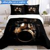 3-teiliges Trommelset Bettwäsche-Set, inklusive 1 Bettbezug und 2 Kissenbezügen. Perfekt für Schlafzimmer, Wohnheim, Weihnachtsgeschenk für Fans