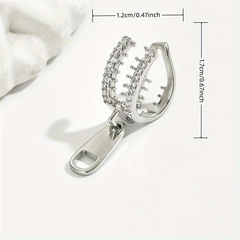 1pair A Fun No-Piercing Zipper Ear Clip And Earring, Creatively Designed for Those Without Ear Holes
