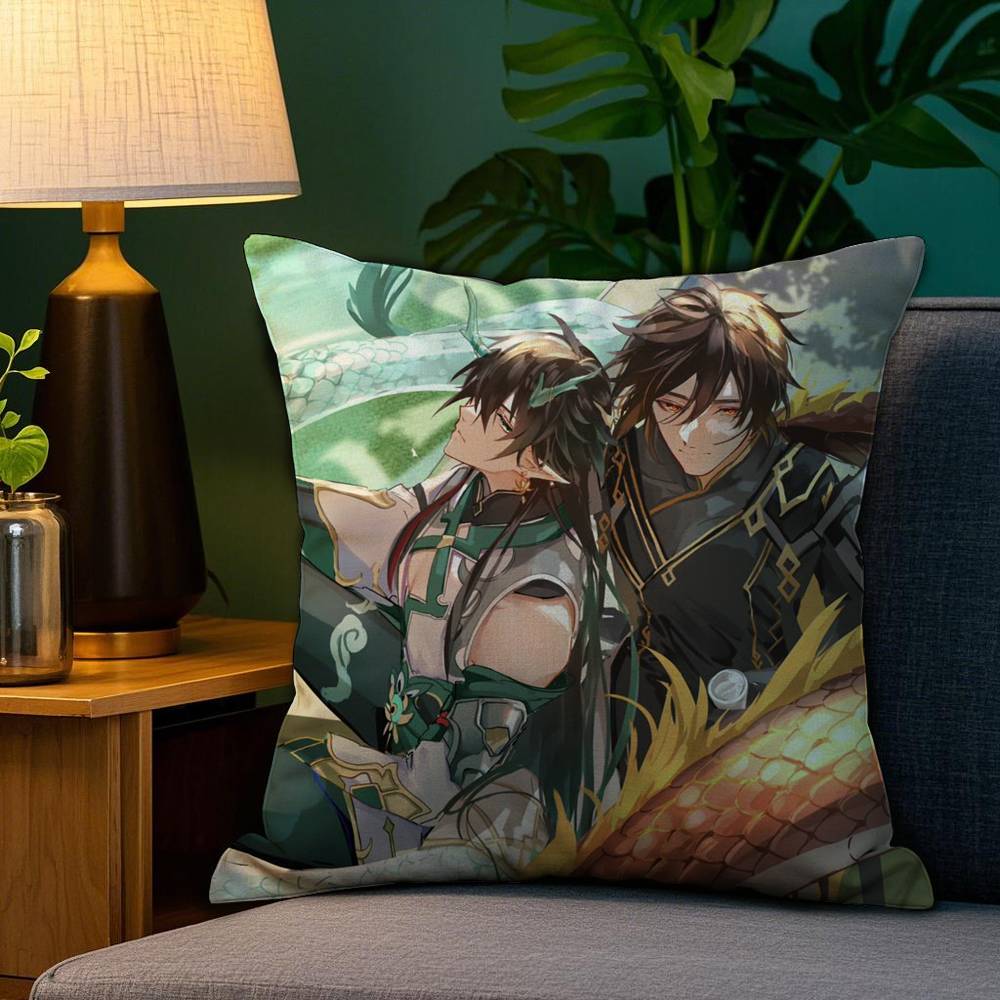 Honkai Star Rail Dan Heng Pillow Case Plush Fabric Soft Double Sided Print Sofa Cushion Cover Throw Pillow Covers