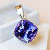 AA+ 925 Sterling Silver Pendant Blue Tanzanite Gemstone 15 Ct Natural Certified