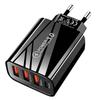 Multi-Standard Travel Charger: US, EU, UK Plugs with 3 USB + Type-C Ports, Smart Power Adapter