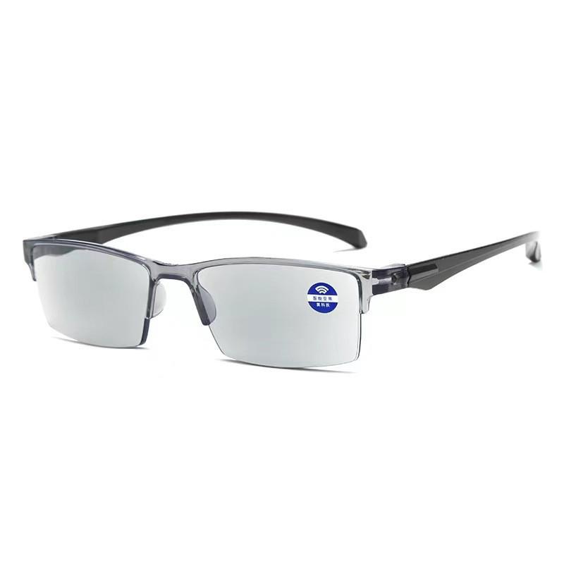 

Самонастраивающиеся HD мультифокальные очки для чтения с защитой от синего света для пожилых людей Transparent Gray Frame Gray Lens