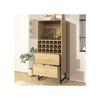 Buffet - MUVOE - Armoire À Vin - 2 Tiroirs - 18 Compartiments - Pieds En Métal Noir Mat