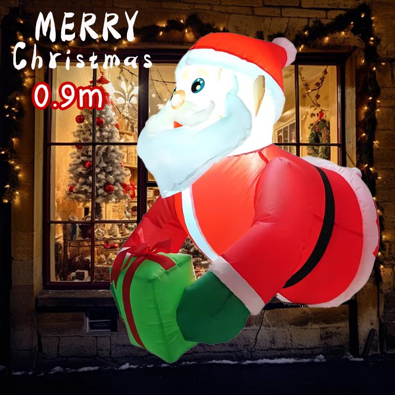 

1pc Christmas Decor Inflatable Model Santa Snowman Built-in LED Lights Xmas Party Indoor Outdoor Party & Holiday DIY Decorations EU Plug