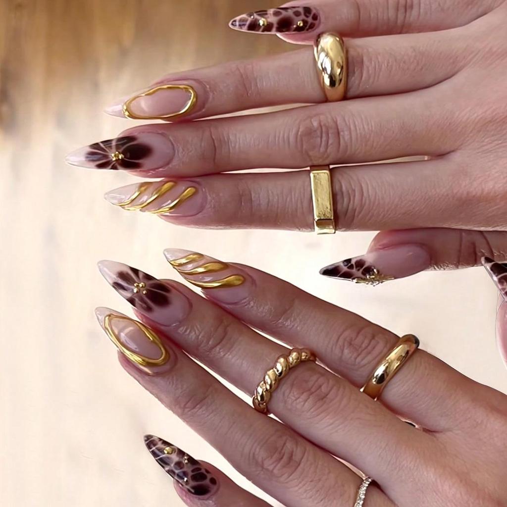 High-End French Almond Press-On Nails - Medium-Long, Stylish & Elegant
