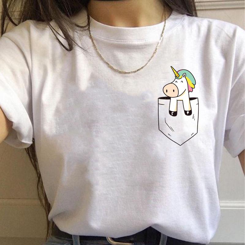 Korean Style Casual Short-Sleeved T-Shirt for Women Spring/Summer Cartoon Panda Print Loose Base Shirt Polyester Fabric