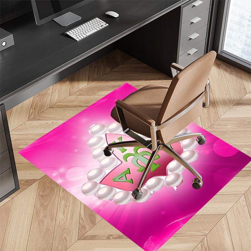 1pc AKA Logo9 Print Area Rug - Soft, Washable Non-Slip Indoor Mat for Office Chairs, Living Room, Home Office Decorative Rug