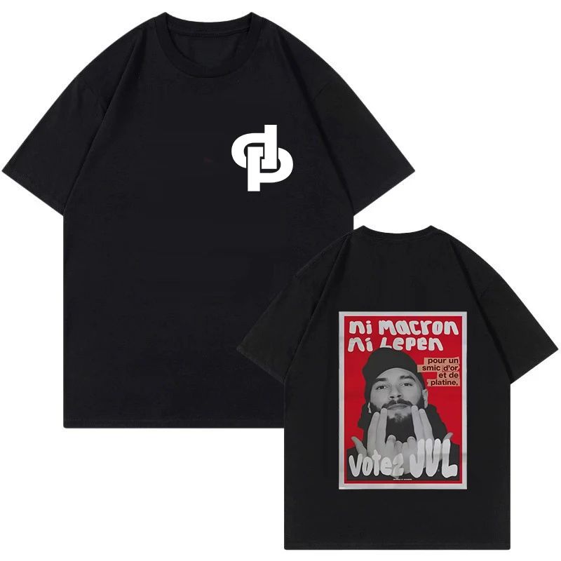 

2026 French Rapper JUL Print T Shirt Aesthetic Trendy Tees Tops Clothes Men Women Short Sleeve Tshirt Hip Hop Fashion T-shirt 4XL