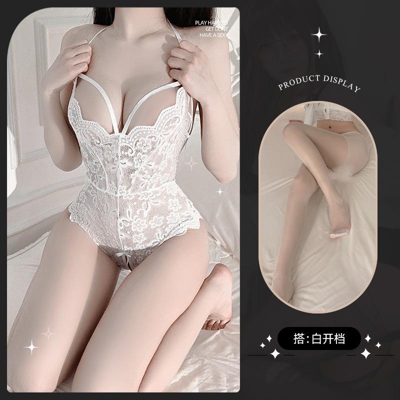 Sexy Lingerie Lace Perspective Seduction Sexy Hot Onesie Open Crotch Passion Free from Pure Desire