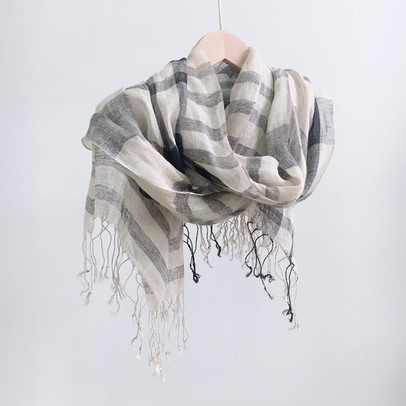 Pure Rain Dew Linen Primary Color Scarf Japanese And Korean Style Sunscreen Silk Scarf Thin Yarn Scarf