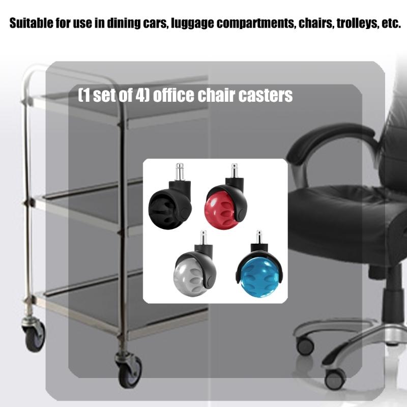 Universals Office Chair Wheel Caster Trolley Rollers Heavy Duty Swivels Caster Hardware for Office/Computer Chairs