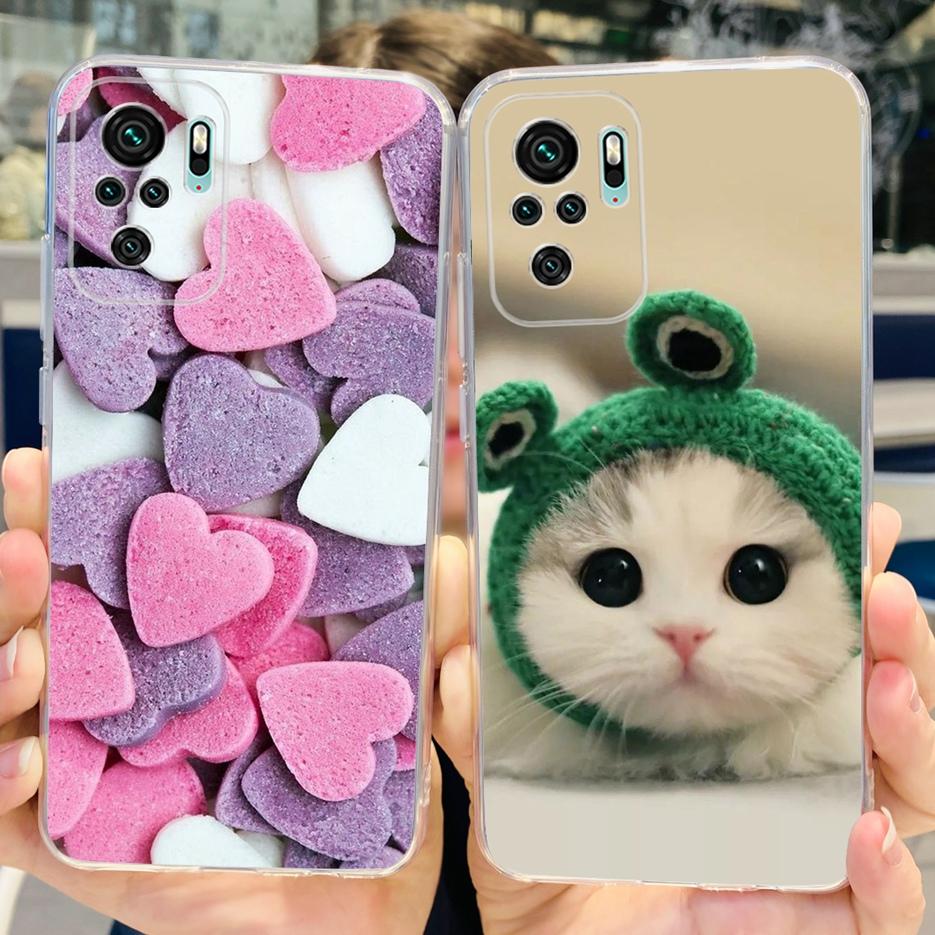 For Xiaomi Redmi Note 10 4G Case Note 10S Cute Painted Cover Soft Slim Phone Case For Xiaomi Redmi Note 10 Pro Max Note10 S Bags