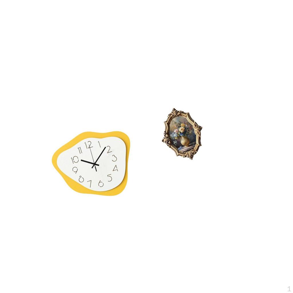 Acrylic Resin Wall Clock Picture Frame Design Art Crafts Timepiece Silent Ornament for Office