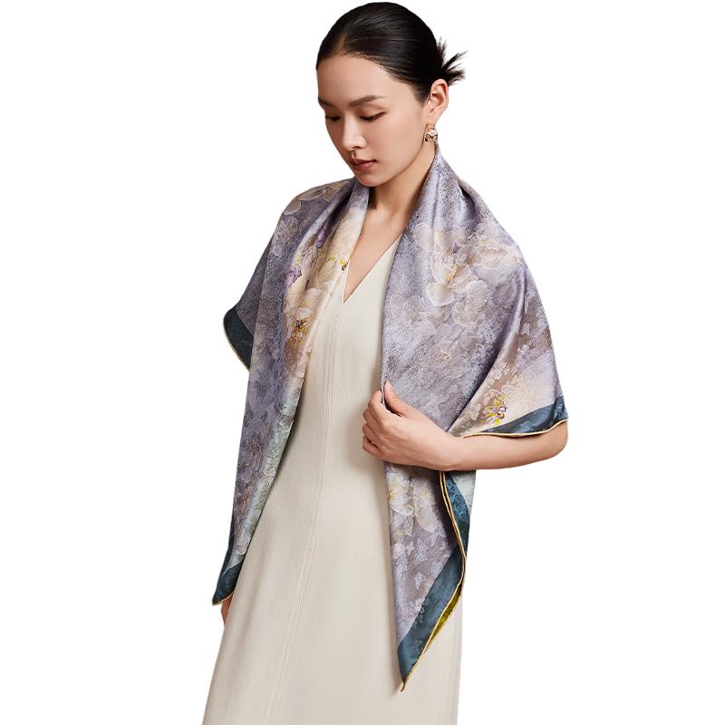 

Premium 100% Mulberry Silk Large Square Scarf Shawl 105*105cm