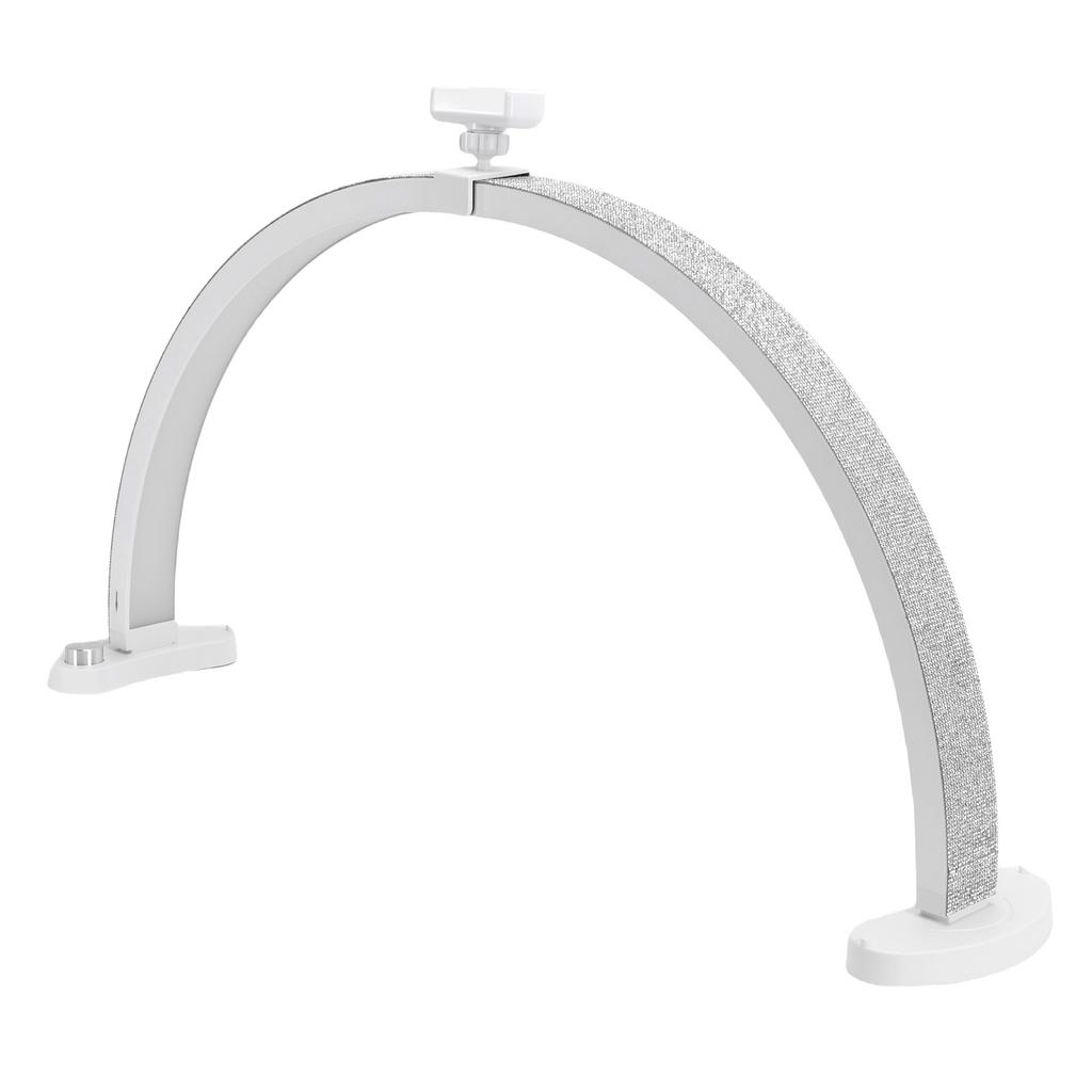 28 Inch LED Nail Table Lamp with Phone Stand Rhinestone Decor Foldable Arch Half Moon Desk Light for Manicure Salon