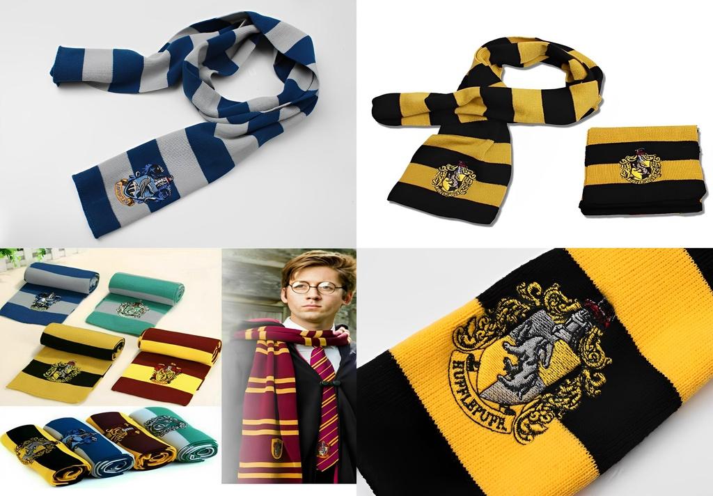 Szal z naszywką godła domu Gryffindor Dla fanów Harry'ego Pottera Ogrzej się ze stylem!