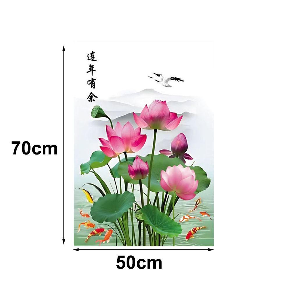 Large Lotus Wall Sticker Anti-static Glass Door Sticker New Decorative Sticker Bedroom