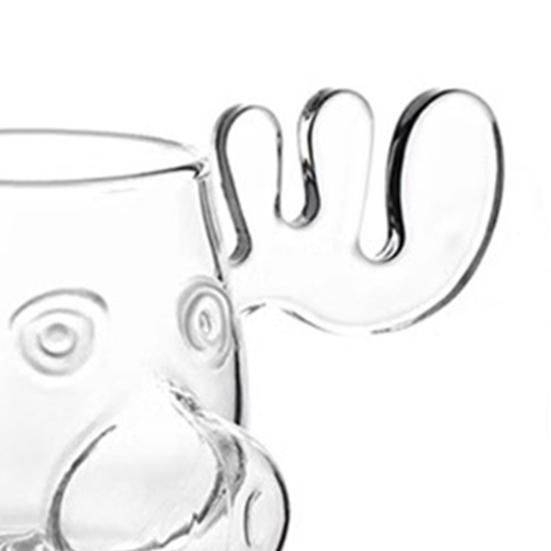 Christmas Deer Mug 240ml Clear Glass Elk-Shaped Cup Xmas Vacation Movie Coffee Mugs Gifts for Family Friends Party Drinking Supplies