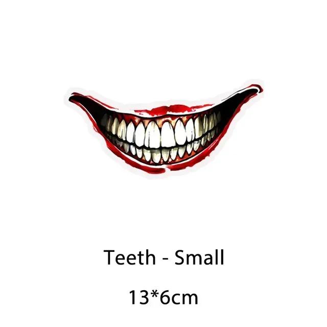 

Evil Teeth and Tongue Motorcycle Helmet Fuel Tank Stickers Racing Body Window Funny Decoration Universal Vinyl Decals universal