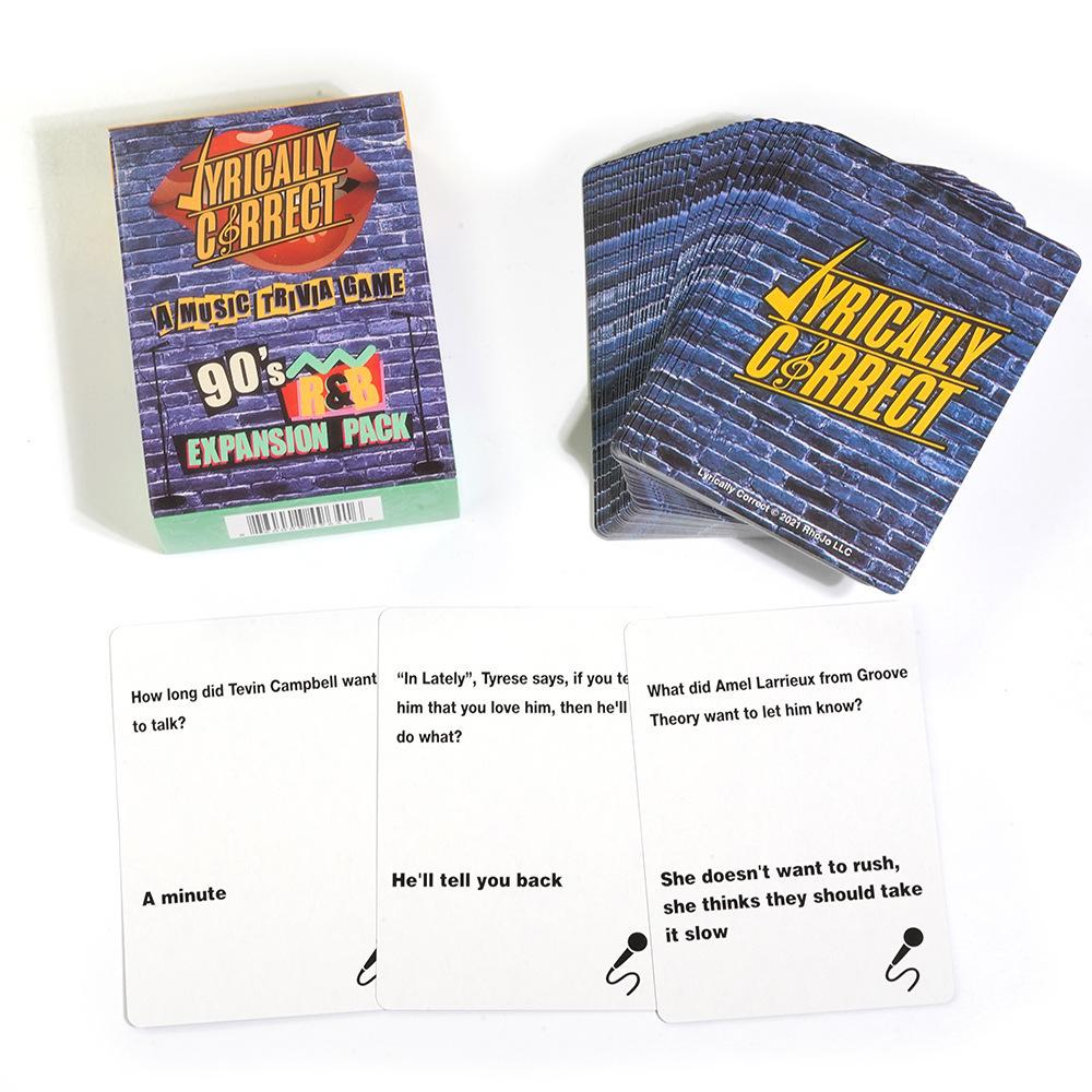 Lyrically Correct Card Hip Hop Musics Fun for Adults Party Family Night Games