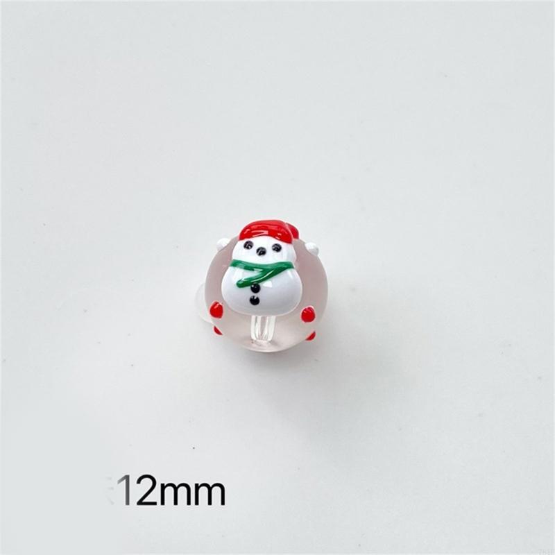 Christmas Beads with Hole Hand Painted Glass Beads For Christmas Tree Decoration Handmade Craft Bracelets Jewelry Making