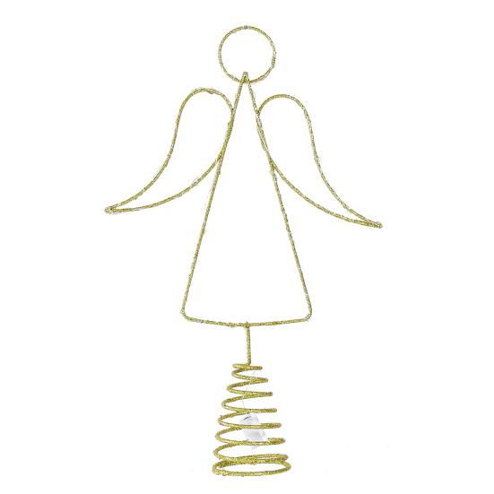Angel Christmas Tree Topper LED Warm Light Energy-Saving Wrought Iron Angel