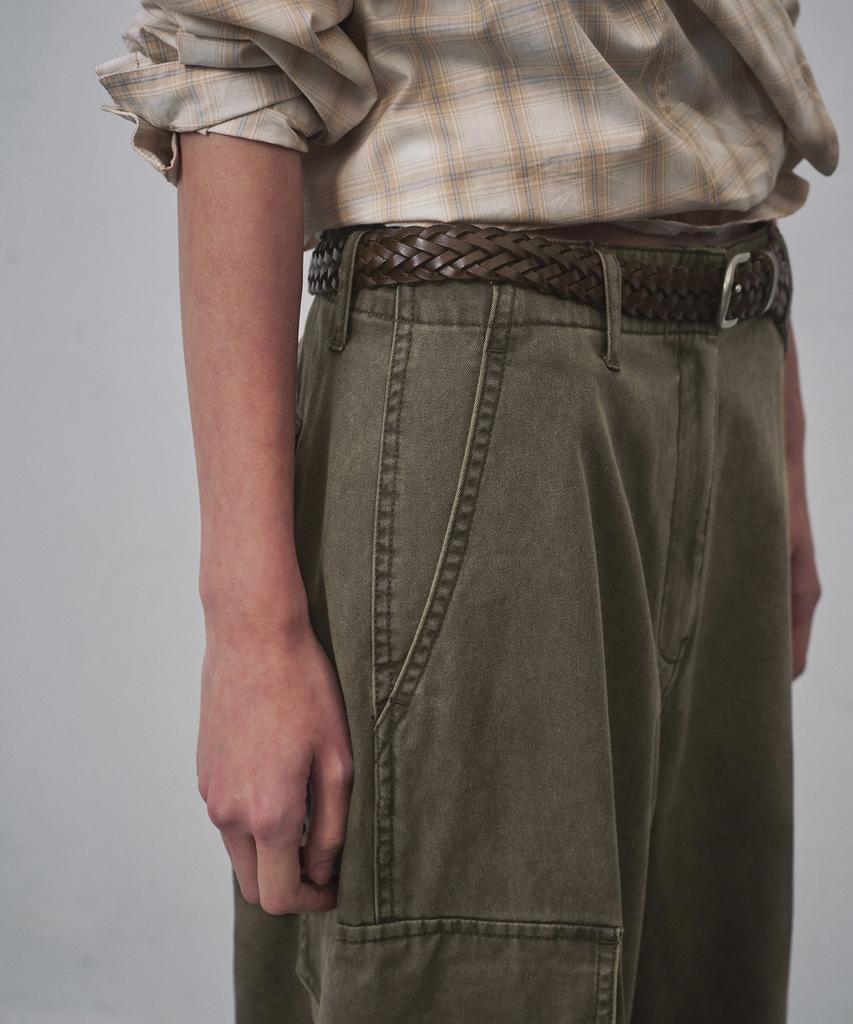 MUSINSA STANDARD WOMAN Women'S Pigment Wide Cargo Pants [Dusty Khaki]