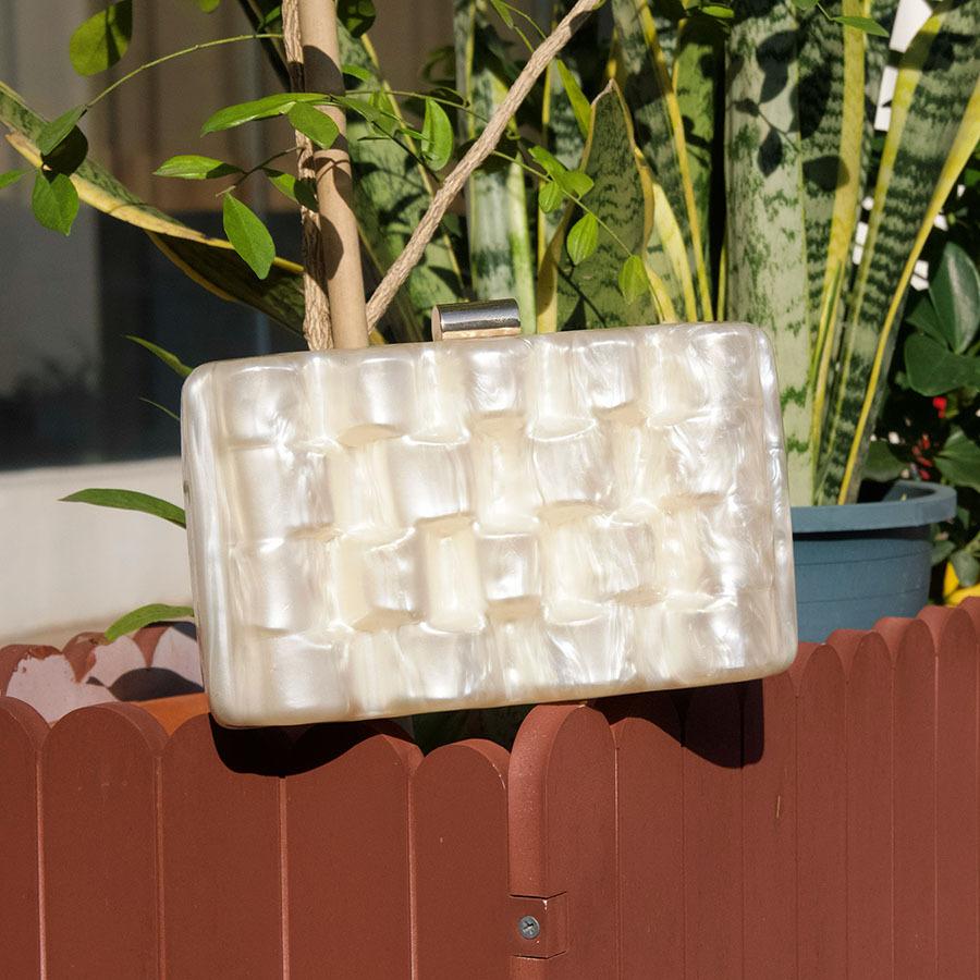 

Marble pattern acrylic box bag, new high-end light luxury simple chain portable messenger bag