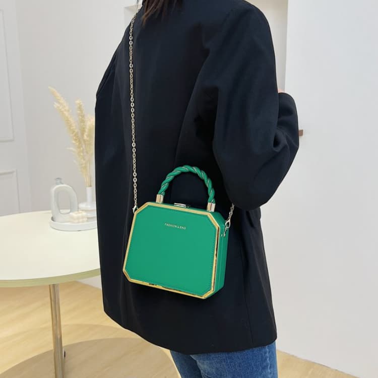 Fashion Designer Metal Square Bag Ladies Small Cell Phone Chain One Shoulder Crossbody Purse Box Evening Print Classical Solid