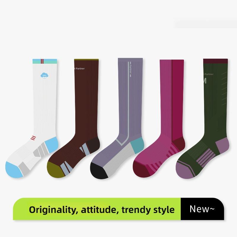 Exercise Pressure Leg Stockings for Women, Suitable for Running, Marathons, Cycling, Shock Absorption, Without Bones, Long Stockings