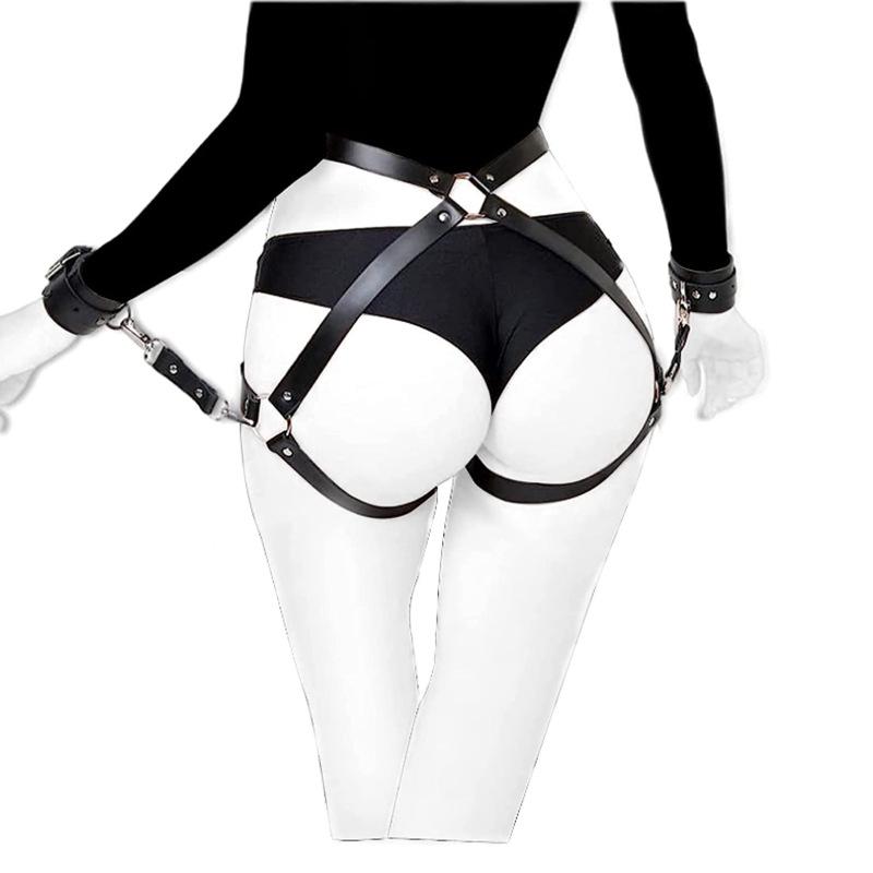 Popular Leather Handcuffs Panties for Couples - Adult Bondage Restraint Toy