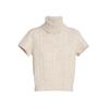 Women's Versatile Liu Liu Style High Neck Short Sleeve Knit Wool Sweater