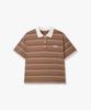 Bobeu Woven Mix Striped Collared T-Shirt_Beige 7156340005