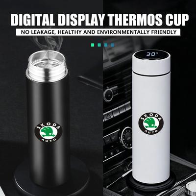 CFP5 For Smart Thermo Mug Filter Coffee Drink Flask Temperature Display Cup Kamiq MK3 Roomster Rapid Kodiaq Karoq Fabia Enyaq