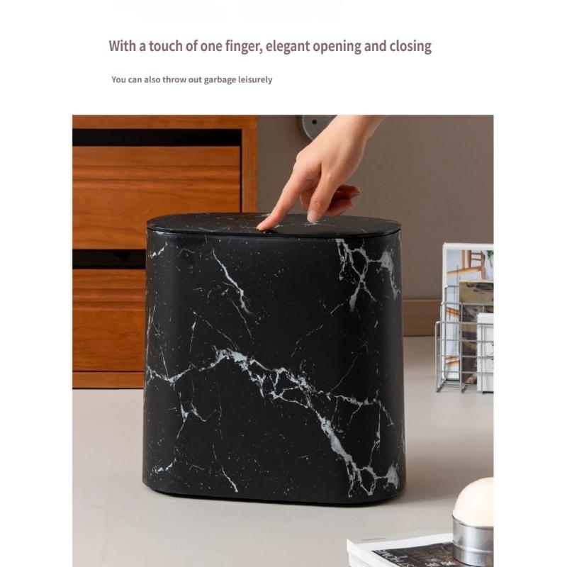 Modern Design Press Open Trash Bin Waste COntainer Basket For Home Kitchens Bathroom Narrow Space Garbage Can