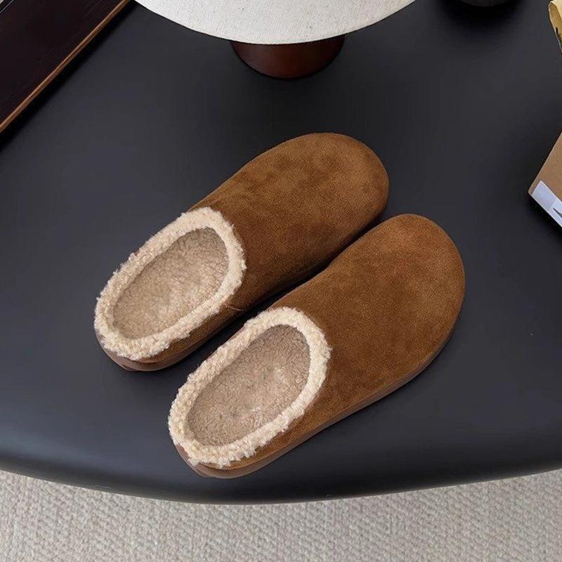 

Модные детские женские тапочки Новые зимние плюшевые туфли Повседневные слипоны Мюли на толстой подошве Теплые хлопковые тапочки с защитой от холода Тапочки-картошки 35