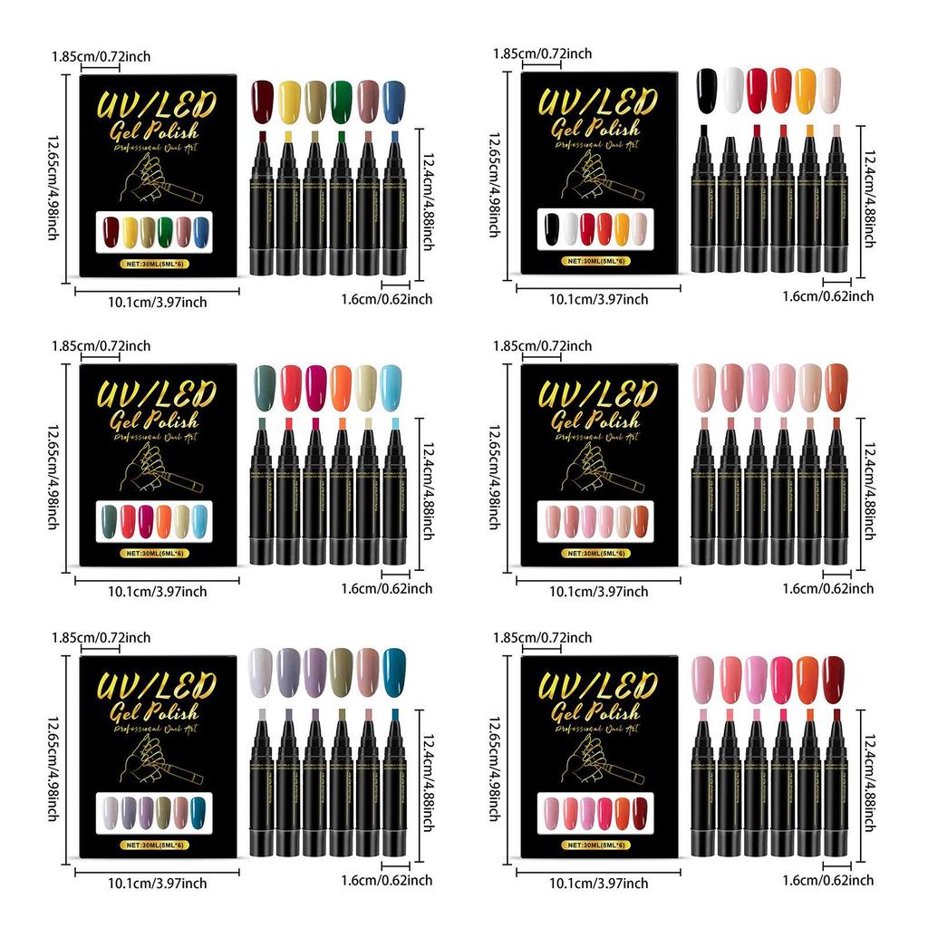Multi-Color Nail Gel Pen Set: Fashionable, Convenient Home Manicure Kit