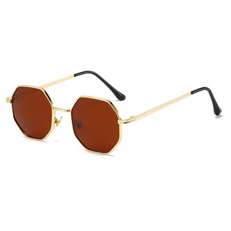 Y12501 Retro Polygonal Metal Sunglasses for Women & Men - UV Protection