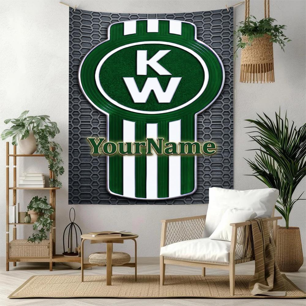 Kw Heavy Trucks Custom Your Name Wall Decor Tapestry Art For Pet Memorial Birthdaywedding Party Backdrop Family Gift