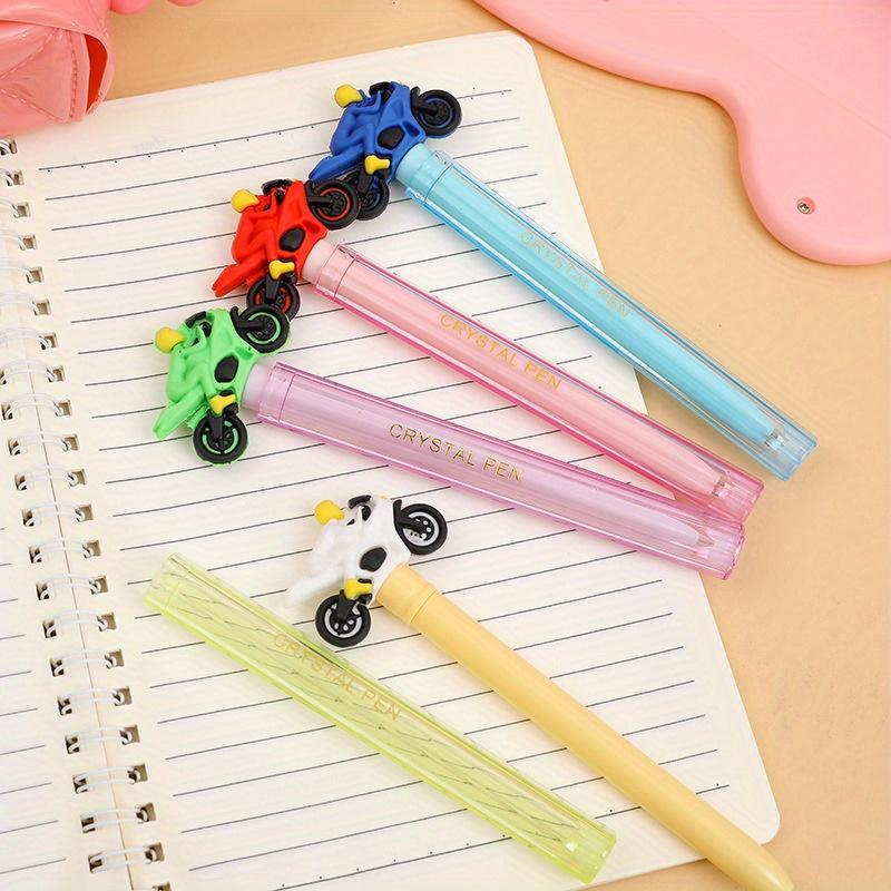10pcs 0.5mm Creative Soft Rubber Head Cool Sports Car Motorcycle Styling Neutral Pen Black Water Pen Graffiti Hand Account Pen Stationery Gift