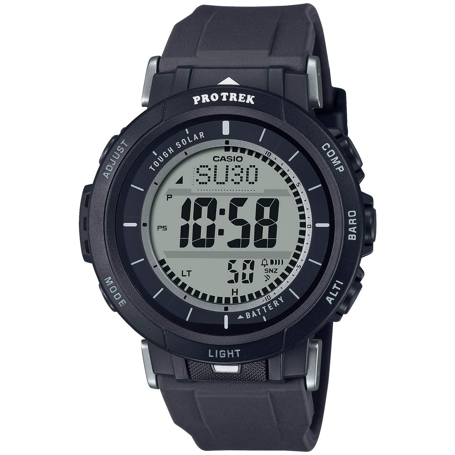 

Мужские часы Casio Pro Trek PRG-30-1JF, на солнечной батарее, черные, японская внутренняя модель, для активного отдыха, спорта, туризма, наручные