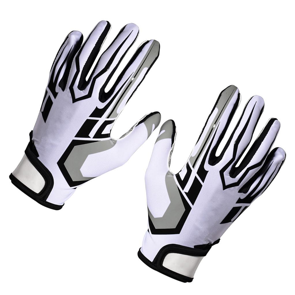 White Foot  Gloves Anti Slip Silicone Grip Sports Receiver Glove Brthable   Wrist Strap for Sport
