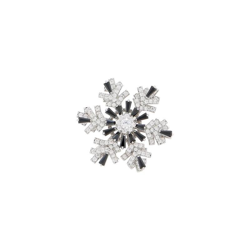 Creative Full Rhinestone Rotating Snowflake Brooches For Women Lady Elegant Cute Zircon Flower Alloy Brooch Casual Jewelry Gifts