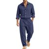 Men's Long Sleeve Shirt and Straight Leg Pants Set Vacation Casual Two-Piece Outfit