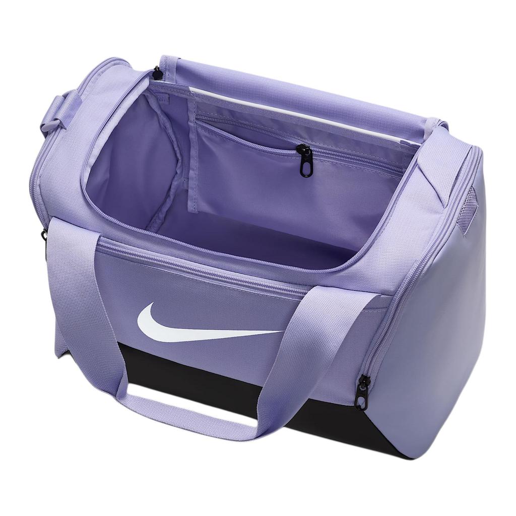 New Nike Brasilia Polyester Shoulder Bag, Crossbody Bag, Handbag Extra Small Unisex Light Purple Ice & Black & White DM3977-533