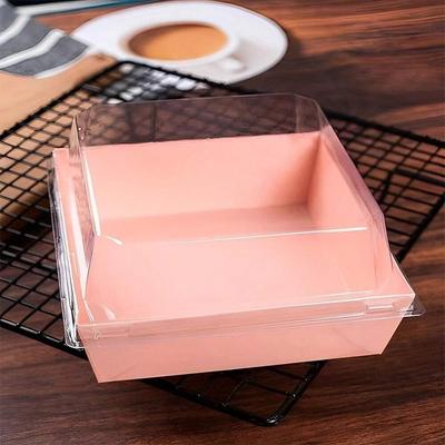 10pcs Transparent Baking Sandwich Packaging Boxes, Dessert Cake Boxes, Snow Skin Mooncake Layered Food Takeout Containers